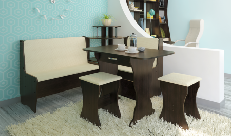 Кухонный уголок Трапези Тэссера со столом и табуретом 2шт (Венге магия) от магазина Мебельвозов в Нижнем Новгороде