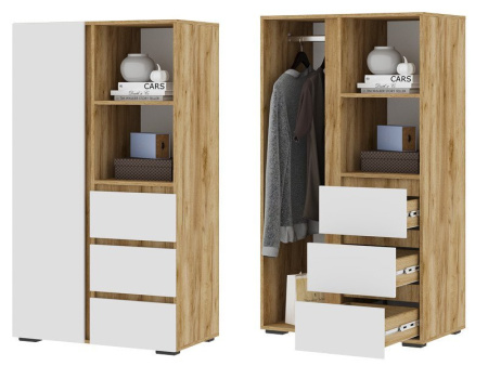 ХЕЛЕН ШК 03 Шкаф (БЕЛЫЙ/ДУБ КРАФТ ЗОЛОТО) от компании Мебельвозов в Нижнем Новгороде