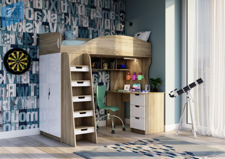 Кровать-чердак СЭНДИ КР-111 детальное изображение от магазина mebelvozov.ru в Нижнем Новгороде