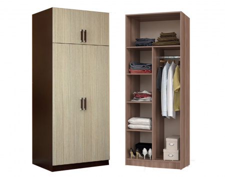 Шкаф распашной 2-х створчатый с перегородкой Венге от компании Мебельвозов в Нижнем Новгороде