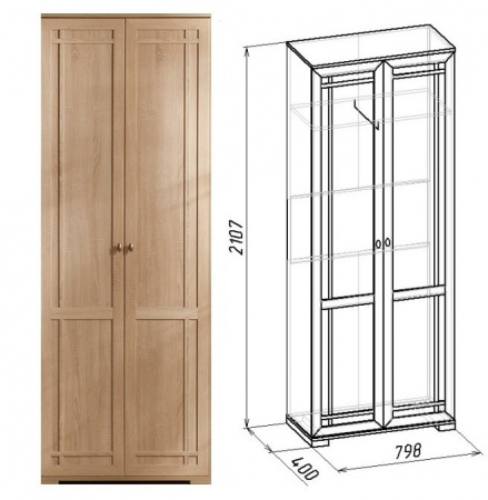 Шкаф распашной Sherlock11 для одежды (Дуб Сонома) от компании Мебельвозов в Нижнем Новгороде