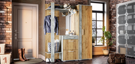 Прихожая Кензо (крафт/бетон) от магазина Мебельвозов в Нижнем Новгороде