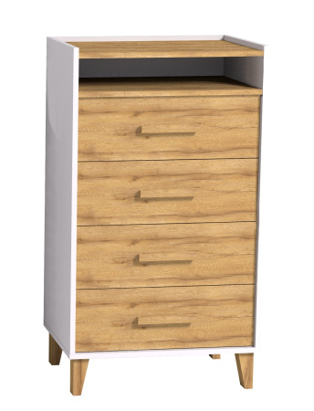 Комод высокий Айрис 45 (Белый/Дуб Золотистый) от магазина Мебельвозов в Нижнем Новгороде