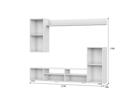 Стенка в гостиную "МГС 4" Белый / Цемент светлый от интернет магазина Mebelvozov в Нижнем Новгороде