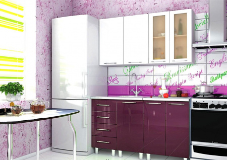 Кухонный гарнитур Танго 1500 (Белый/Баклажан) от магазина Мебельвозов в Нижнем Новгороде