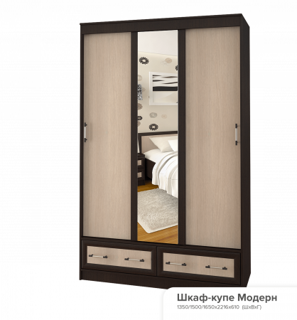 Шкаф-купе "Модерн" 1,65м  от компании Мебельвозов в Нижнем Новгороде