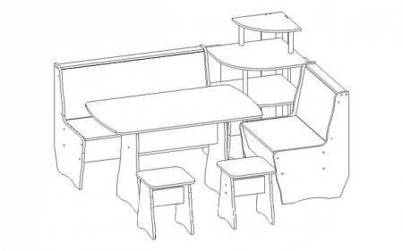 Кухонный уголок Трапези Тессера со столом и табуретом 2шт (Анкор светлый) от магазина Мебельвозов в Нижнем Новгороде