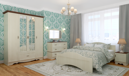 Шкаф четырехдверный в спальню Латте 4 от компании Мебельвозов в Нижнем Новгороде