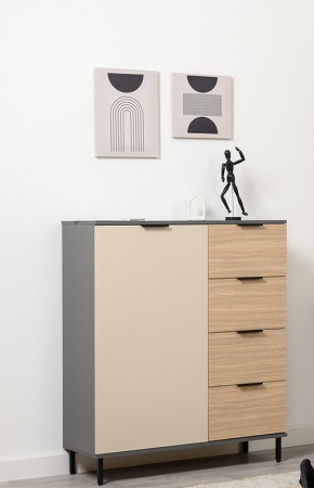 Марвэл Комод 16.234.01 (Темно - серый U2601) от магазина Мебельвозов в Нижнем Новгороде