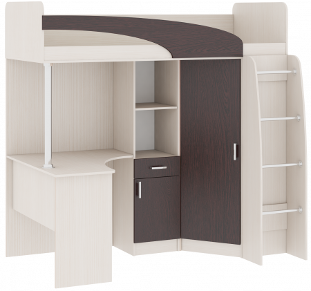 Кровать-чердак со столом Карамель 77-01 Анкор светлый Бодега темный детальное изображение от магазина mebelvozov.ru в Нижнем Новгороде