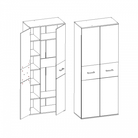 Шкаф в гостинную двухдверный Сити 32 от компании Мебельвозов в Нижнем Новгороде