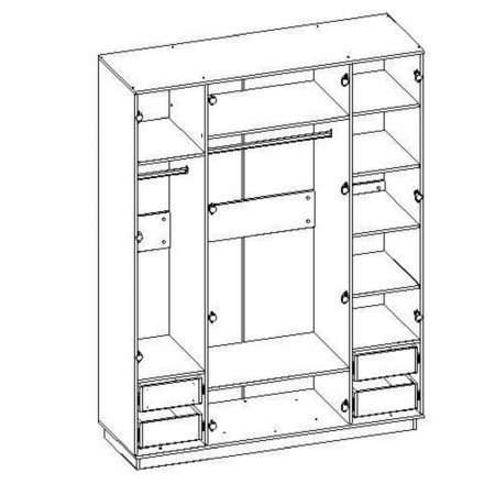 Шкаф четырехдверный  МИЛОС 4 от компании Мебельвозов в Нижнем Новгороде