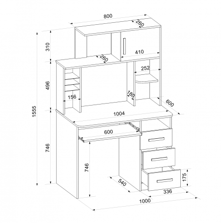 Стол компьютерный Интел-12(Бодега темная/бодега светлая) от магазина Мебельвозов в Нижнем Новгороде