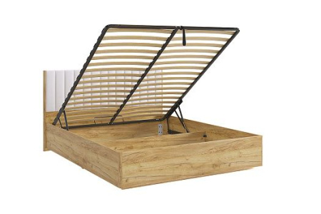 Адам Кровать с подъемным механизмом 1600 (дуб крафт золотой/белоснежный (экокожа) от магазина Мебельвозов в Нижнем Новгороде