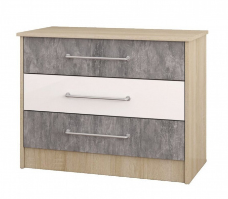 Комод Колибри Лофт (дуб сонома/ателье светлое+акрил белый) от магазина Мебельвозов в Нижнем Новгороде