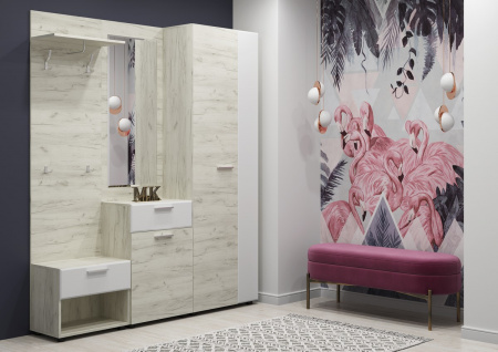 Модульная прихожая Сафари (Дуб крафт белый) от магазина Мебельвозов в Нижнем Новгороде