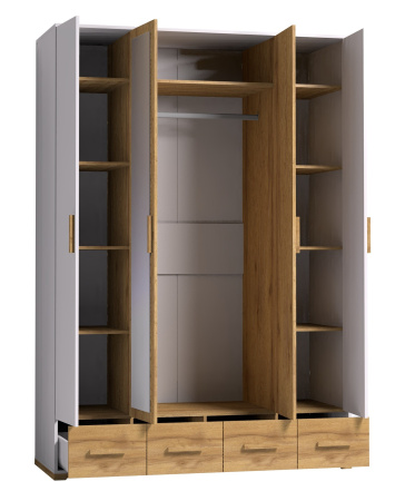 Шкаф для одежды и белья Айрис 555 (Белый/Дуб Золотистый) от компании Мебельвозов в Нижнем Новгороде