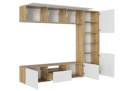 СТЕНФОРД НМ Стенка МДФ (Дуб крафт золотой/Белый матовый) от интернет магазина Mebelvozov в Нижнем Новгороде