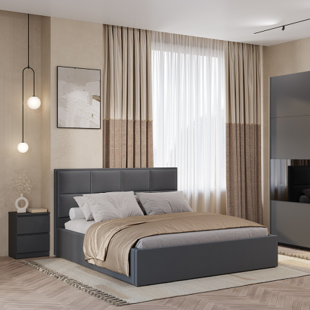 Кровать 160х200 с подъемным механизмом Линда (графит) от магазина Мебельвозов в Нижнем Новгороде