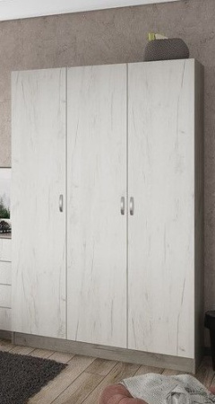 БАССА ШК 557 шкаф 3-х створчатый (ДУБ КРАФТ БЕЛЫЙ/ДУБ КРАФТ СЕРЫЙ) от компании Мебельвозов в Нижнем Новгороде