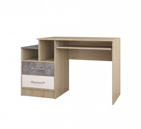 Стол письменный Колибри Лофт (дуб сонома/ателье светлое+акрил белый) детальное изображение от магазина mebelvozov.ru в Нижнем Новгороде