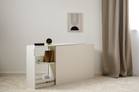 Марвэл Тумба выкатная 16.159 (Белый PE шагрень) детальное изображение от магазина mebelvozov.ru в Нижнем Новгороде