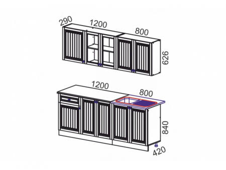 Кухонный гарнитур Хозяюшка 2,0м (белый/фисташка) от магазина Мебельвозов в Нижнем Новгороде