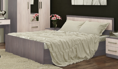 Кровать двуспальная  "Фиеста" 1600 мм (Ясень Шимо) от магазина Мебельвозов в Нижнем Новгороде