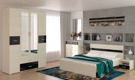 Шкаф 4х-дверный Сити 4 с зеркалом от компании Мебельвозов в Нижнем Новгороде