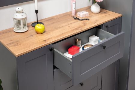 Остин Комод 16.221 (серый графит/дуб вотан) от магазина Мебельвозов в Нижнем Новгороде