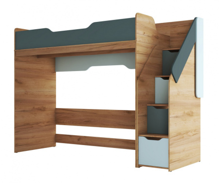RICH Кровать-чердак КР-001 (Мята/голубой) детальное изображение от магазина mebelvozov.ru в Нижнем Новгороде