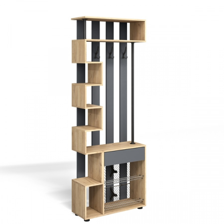 Вешалка в Прихожую "Мини-Лайт" МЛ-1 (графит/дуб крафт золотой) от магазина Мебельвозов в Нижнем Новгороде