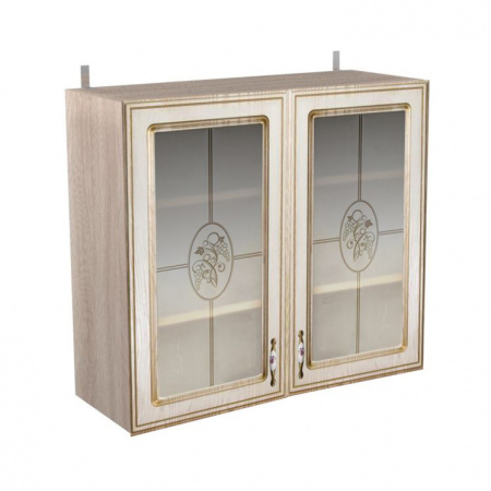 Шкаф-витрина навесной 800 Анжелика (высота 720) фото от Мебельвозов в Нижнем Новгороде