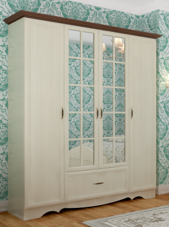 Шкаф четырехдверный в спальню Латте 4 от компании Мебельвозов в Нижнем Новгороде
