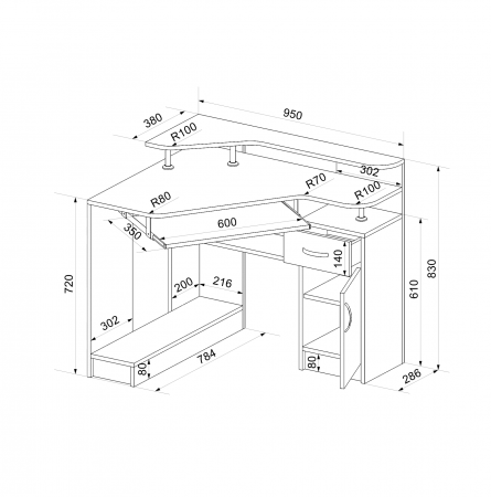 Стол компьютерный Интел-5(Бодега темный/ Бодега светлый) от магазина Мебельвозов в Нижнем Новгороде
