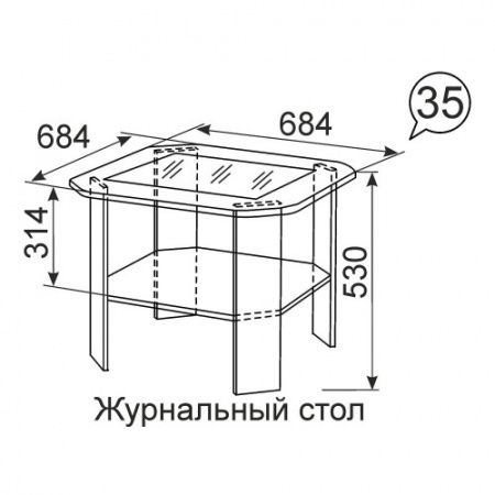  Стеклянный столик «Виктория» 35 от интернет магазина Mebelvozov в Нижнем Новгороде
