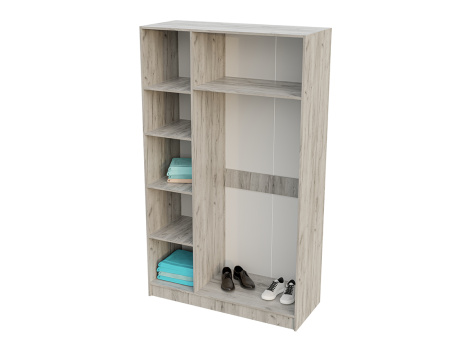 БАССА ШК 557 шкаф 3-х створчатый (ДУБ КРАФТ БЕЛЫЙ/ДУБ КРАФТ СЕРЫЙ) от компании Мебельвозов в Нижнем Новгороде