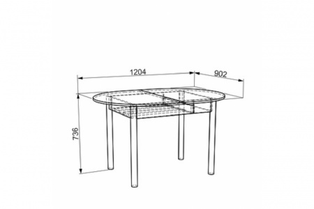Кухонный стол Квартет (Дуб Сонома) от магазина Мебельвозов в Нижнем Новгороде