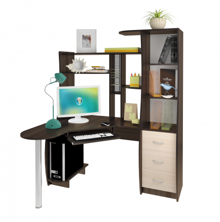 Стол компьютерный Интел-9(Бодега темный/Бодега светлый) от магазина Мебельвозов в Нижнем Новгороде