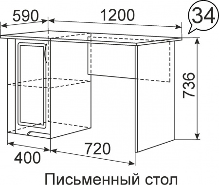 Письменный стол для школьника 34 «Виктория» от магазина Мебельвозов в Нижнем Новгороде