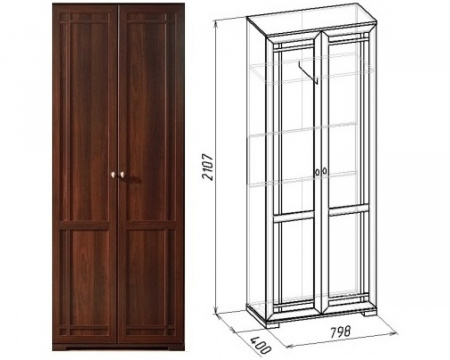 Шкаф распашной Sherlock12 для одежды (Орех Шоколадный) от компании Мебельвозов в Нижнем Новгороде