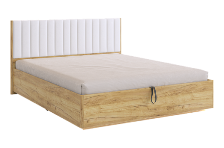 Адам Кровать с подъемным механизмом 1600 (дуб крафт золотой/белоснежный (экокожа) от магазина Мебельвозов в Нижнем Новгороде