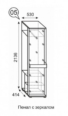 Noto 05 Пенал с зеркалом от магазина Мебельвозов в Нижнем Новгороде