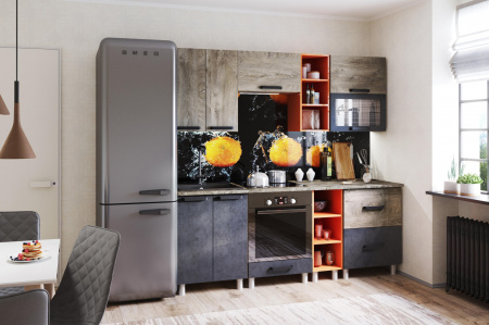 Модульная кухня Крафт 2.1м (темный бетон/дуб эндгрейн) от магазина Мебельвозов в Нижнем Новгороде