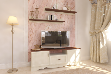 Новая картинка полка в гостинную латте 90-01 фабрики Атлант от Мебельвозов в Нижнем Новгороде