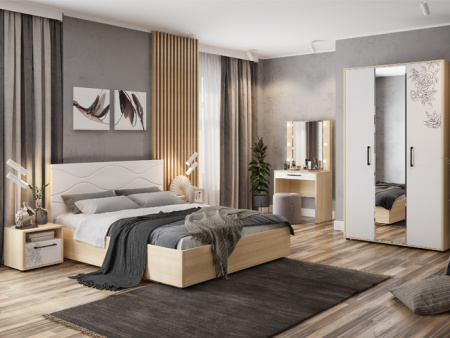 Кровать с подъемным механизмом 1.4 Люкс Зара (Дуб сонома/Белый)		 от магазина Мебельвозов в Нижнем Новгороде