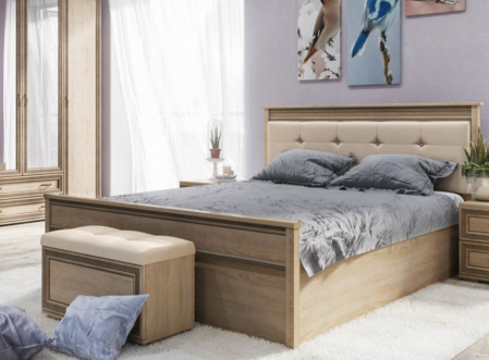 Кровать Ливорно 1,4 ЛКР-1 с подъёмным механизмом (дуб сонома) от магазина Мебельвозов в Нижнем Новгороде