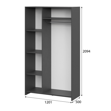 Шкаф трехстворчатый Дольче (Графит/Белый) от компании Мебельвозов в Нижнем Новгороде