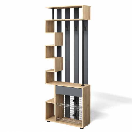 Модульная прихожая "Мини-Лайт" (графит /дуб золотой крафт) вариант 8 от магазина Мебельвозов в Нижнем Новгороде