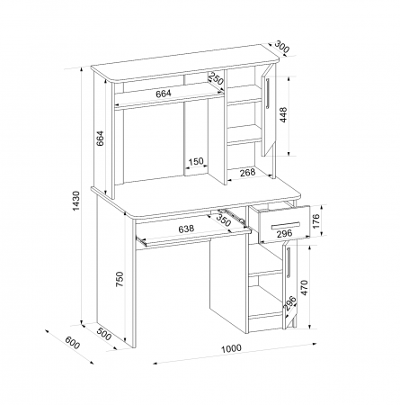 Стол компьютерный Интел-15 (бодега cветлый/бодега темный) от магазина Мебельвозов в Нижнем Новгороде